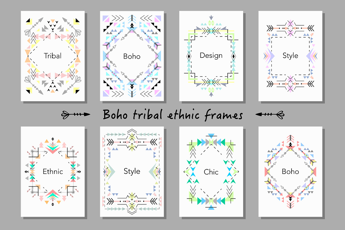 Boho style cards, frames, borders, a Card Template by DinaraChernaya (Photo 3 of 4)