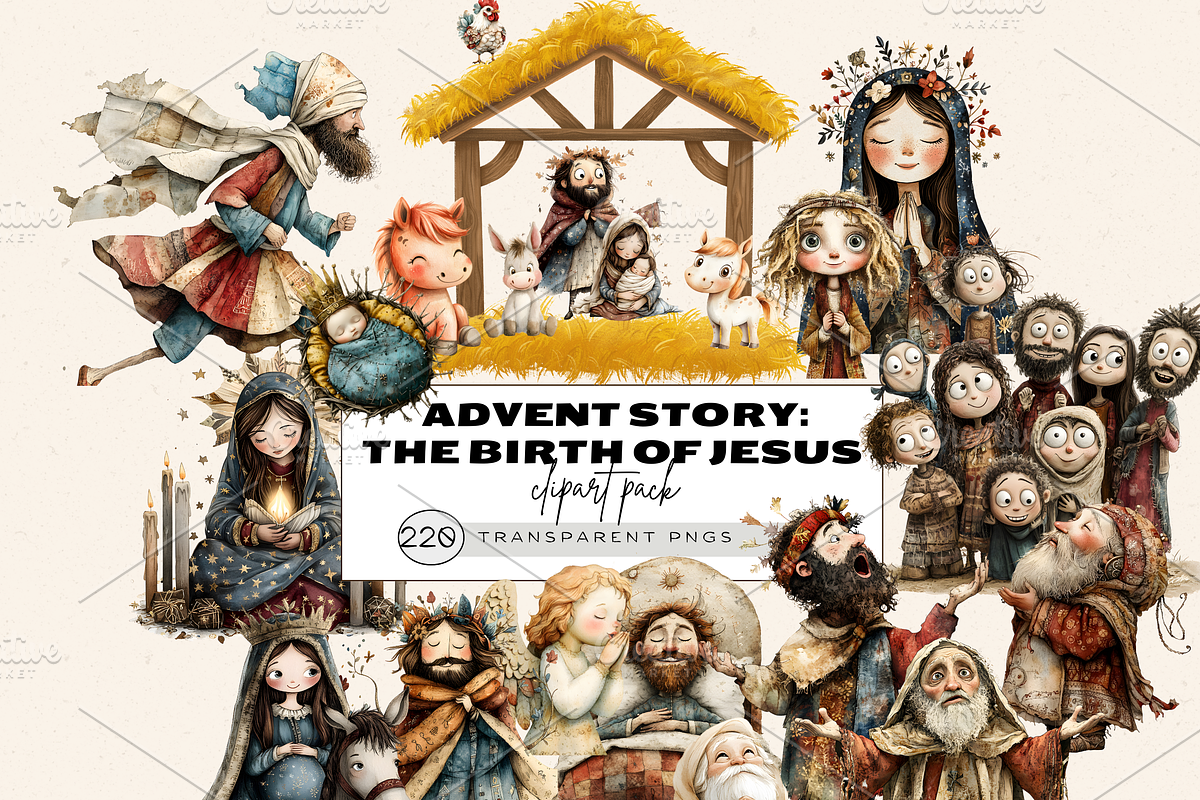 BIBLICAL ADVENT STORY MEGA CLIPART, a Person Illustration by Daring Digies (Photo 1 of 10)