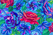 Rose, Hibiscus, Lotus: floral Bundle, a Texture Illustration by Daria Volyanskaya (Thumbnail 3 of 8)