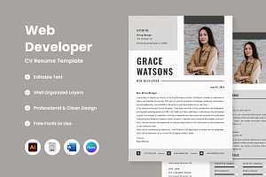 CV Resume Web Developer V4, a Resume Template by twinstd