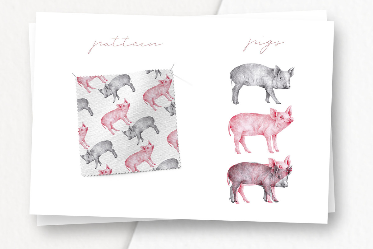 Farm Animals Illustration Pack, a Pattern Graphic by Greek fonts by nantia.co (Photo 4 of 7)