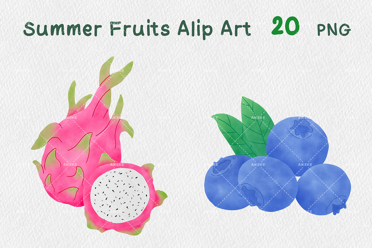 Summer fruits clipart, a Food Illustration by Aike creative Clipart
