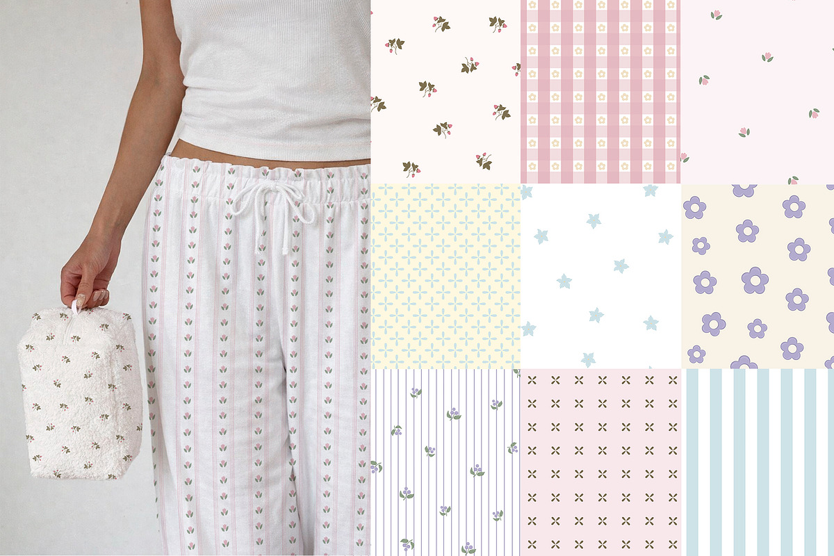 Maison Fleur: Soft Floral Patterns, a Pattern Graphic by Lidberia (Photo 3 of 10)