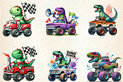 T-Rex Dinosaur Monster Truck, a Seasonal Illustration by DreamArtGraphic (Thumbnail 2 of 5)