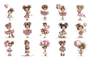 Pink Girl Watercolor Clipart PNG, a Person Illustration by Nicolle's Colorful Art (Thumbnail 3 of 4)