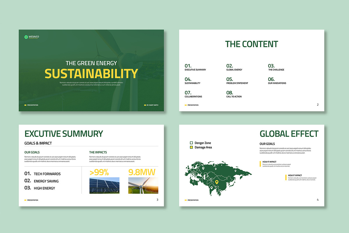 Green Energy Sustainability, a Presentation Template by Mighty-Slide (Photo 2 of 5)