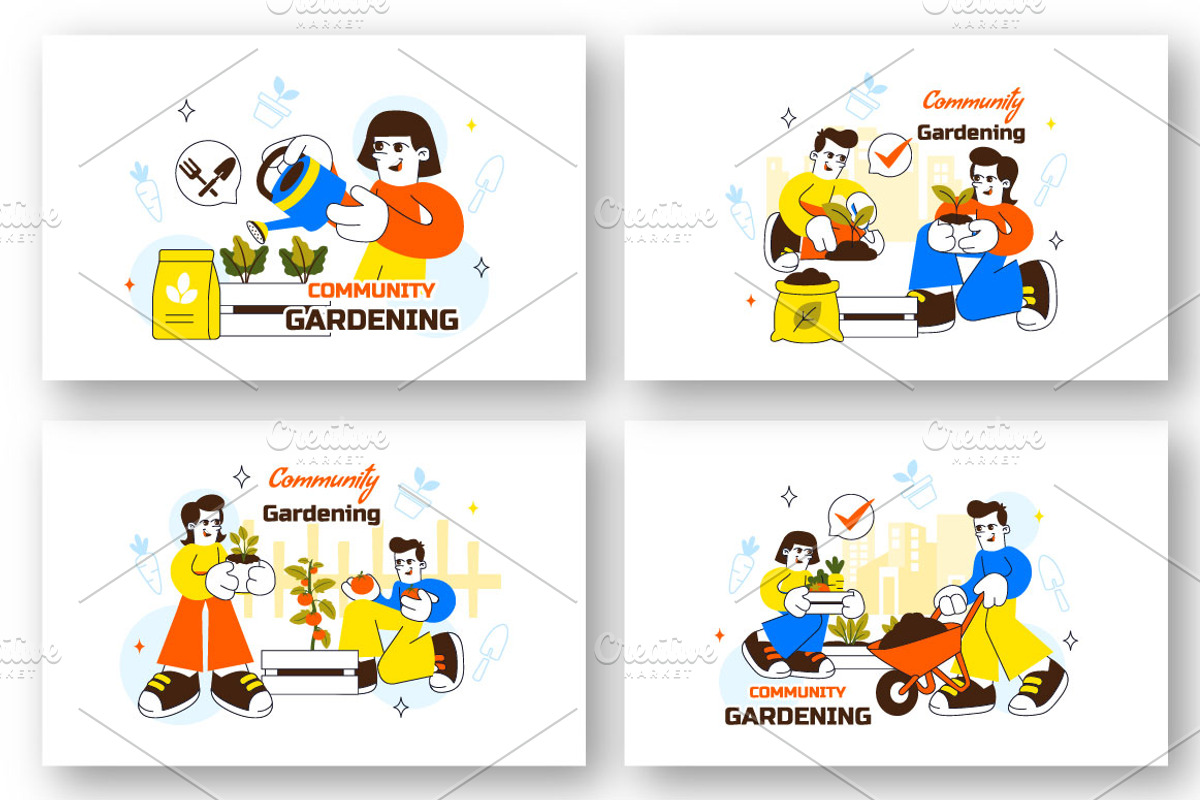10 Community Gardening Illustration, an Object Illustration by denayunebgt (Photo 3 of 4)