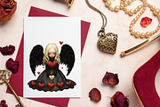 VALENTINE BLACK ANGELS CLIPART PACK, a Person Illustration by Daring Digies (Thumbnail 8 of 10)
