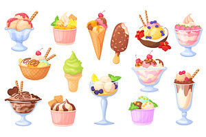Cartoon sundae ice cream. Ice-cream, a Food Illustration by Stock-Smart-Start