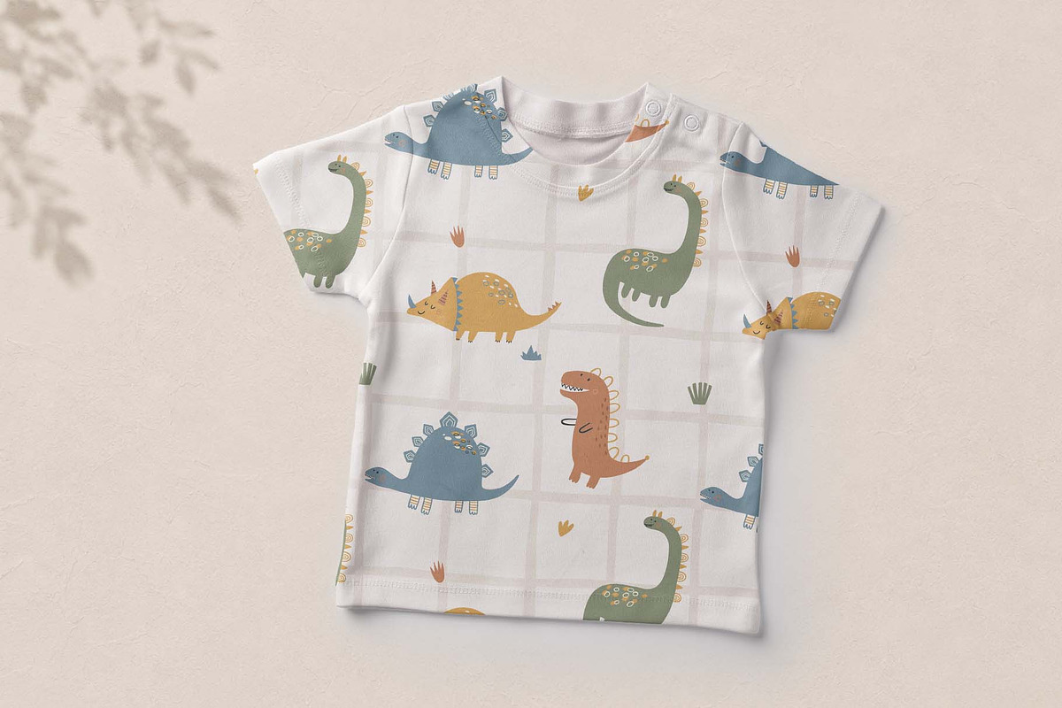 Happy Dinos Vector Patterns, a Pattern Graphic by Irina Ostapenko (Photo 3 of 5)
