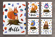Cute forest  animals set, an Animal Illustration by yana.fefelova (Thumbnail 4 of 5)