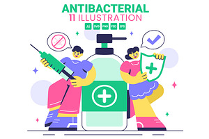 11 Antibacterial Illustration, a Healthcare Illustration by denayunebgt