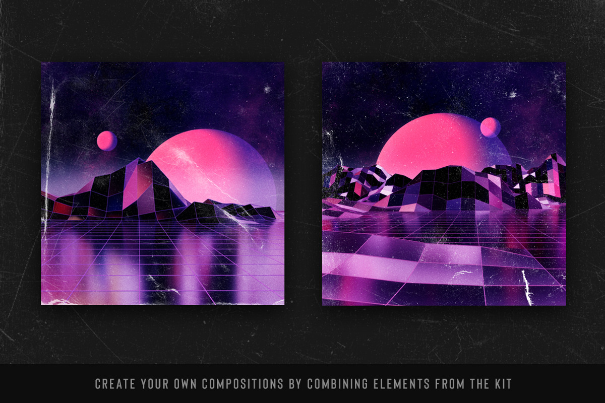 Retro Landscape Kit, an Object Graphic by MiksKS (Photo 4 of 18)