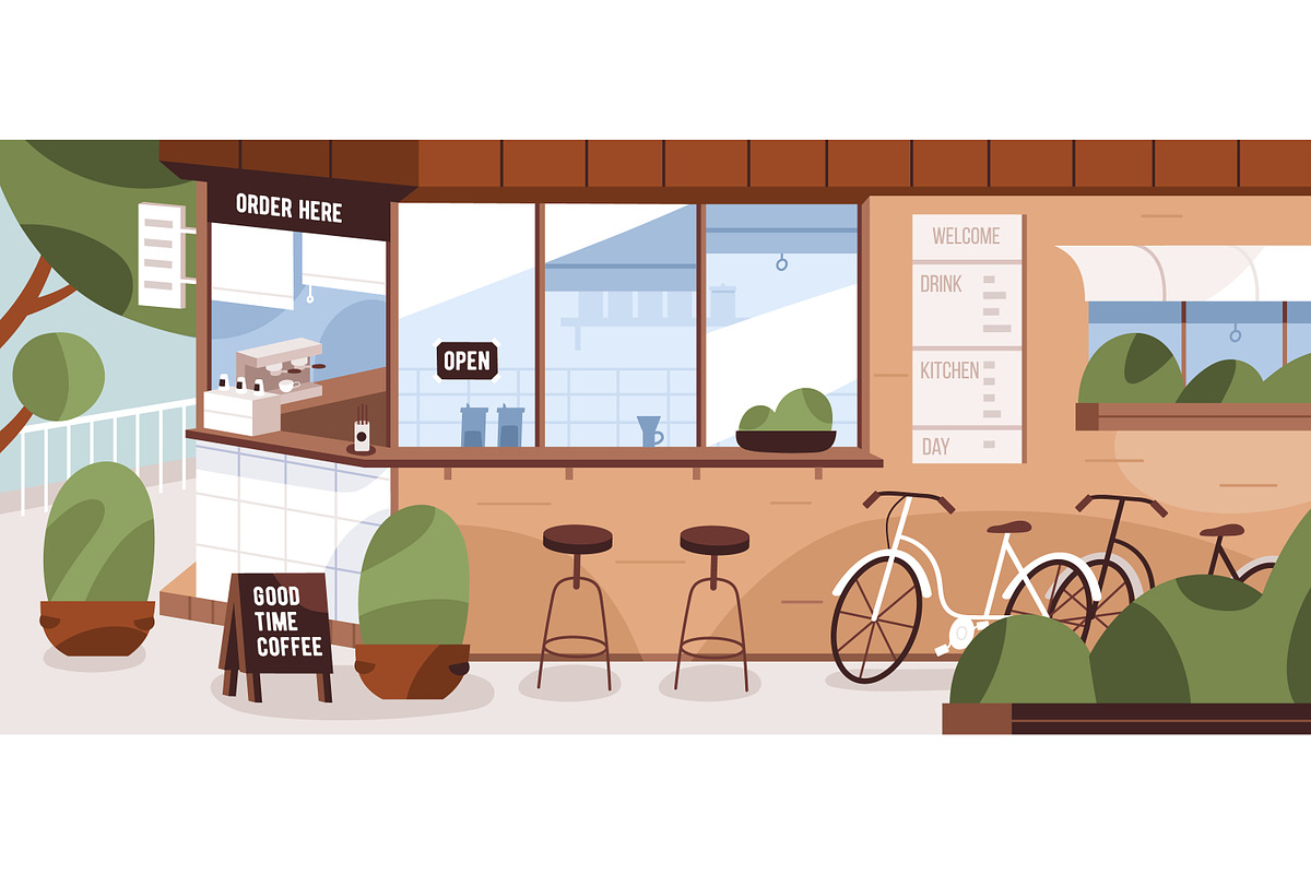 Cafes, restaurants with terraces set, a Food Illustration by Good Studio (Photo 4 of 5)