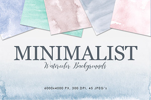 Minimalist Watercolor Backgrounds, a Texture Graphic by ArtistMef