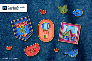 Enamel Pin Template, a Marketing Template by Andrew Skoch Design