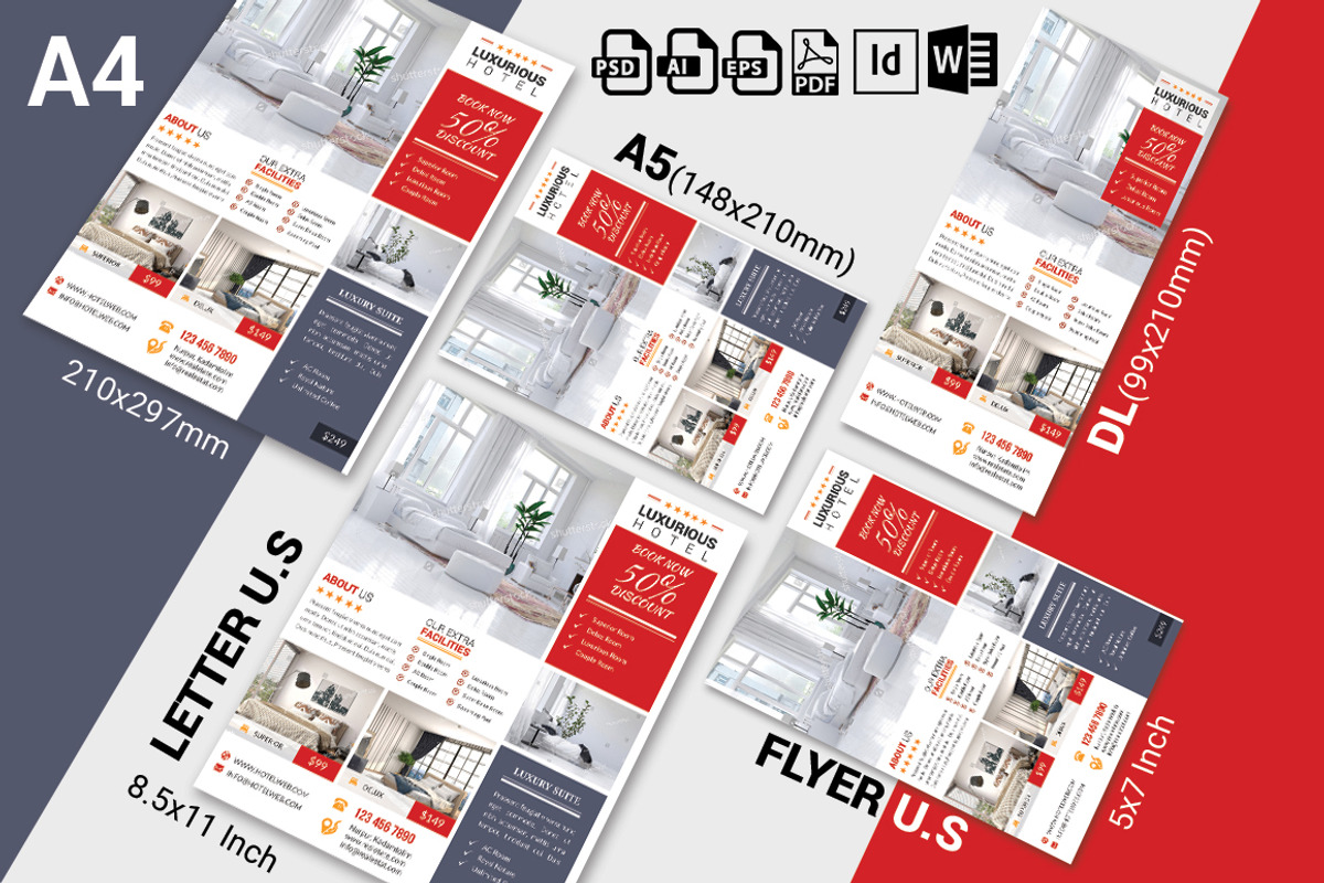 10 Hotel Flyers Bundle 90% OFF, a Flyer Template by Imagine Design Studio