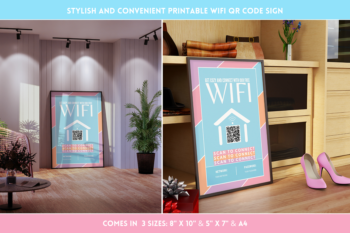 WiFi QR Code Sign - Pastel, a Card Template by SunshineStudioBoutique (Photo 4 of 10)