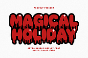 Magical Holiday - Retro Bubble Font, a Handwritten Font by Pian45 Studio (Thumbnail 1 of 8)