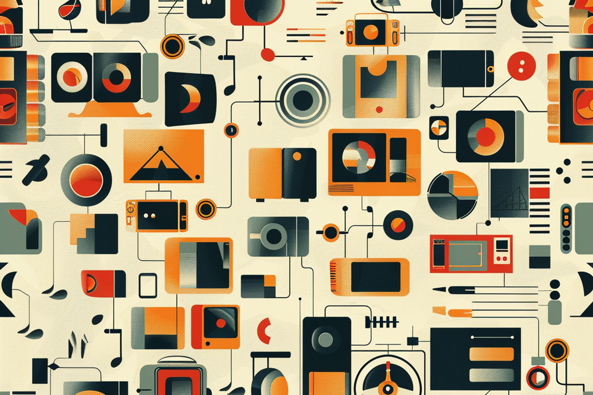 Retro Technology Pattern, a Background Graphic by Printable Treasure (Photo 4 of 4)