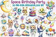 Cute Space Clipart, Space Birthday P, an Illustration by Sublimation Artist (Thumbnail 1 of 6)