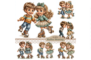 Roller Skating Couple Clipart JPG, a Person Illustration by Memories By Lea (Thumbnail 8 of 18)