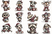 Whimsical Winter  Animal Clipart, an Illustration by OK Design (Thumbnail 3 of 6)