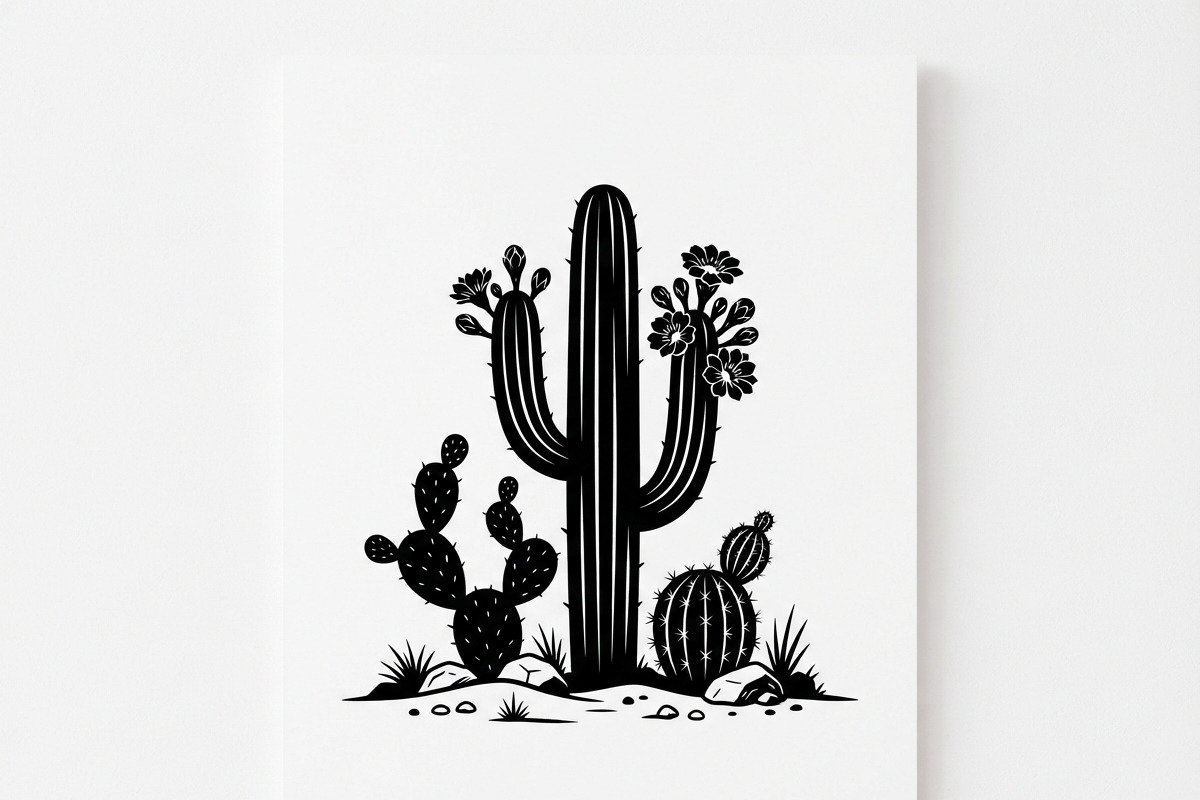 60 Desert Cactus Floral Silhouette, a Seasonal Illustration by Amazin_art (Photo 22 of 24)