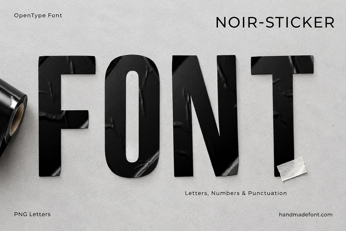Noir Sticker Font, a Sans Serif Font by Handmadefont (Photo 1 of 15)