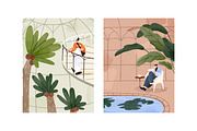 People in botanical garden, posters, a Decorative Illustration by PaperTrident (Thumbnail 4 of 7)