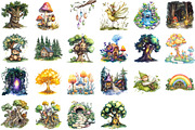 Magical Forest Clipart,Watercolor Fo, an Illustration by Sublimation Artist (Thumbnail 2 of 6)