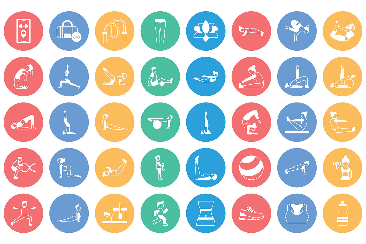 Pilates Fitness Vector Icons Pack, a Solid Icon by Vector Portal (Photo 6 of 6)