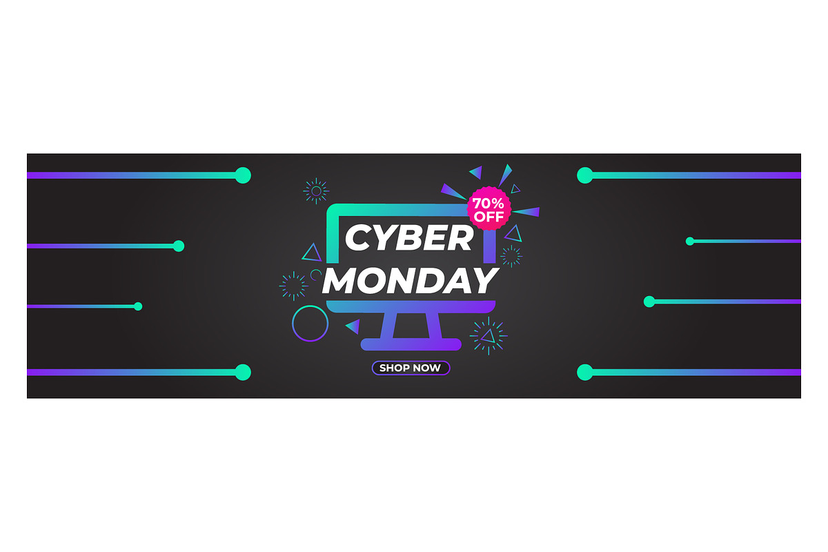 Cyber Monday Sale Promotion Banner, a Marketing Template by sekitarief
