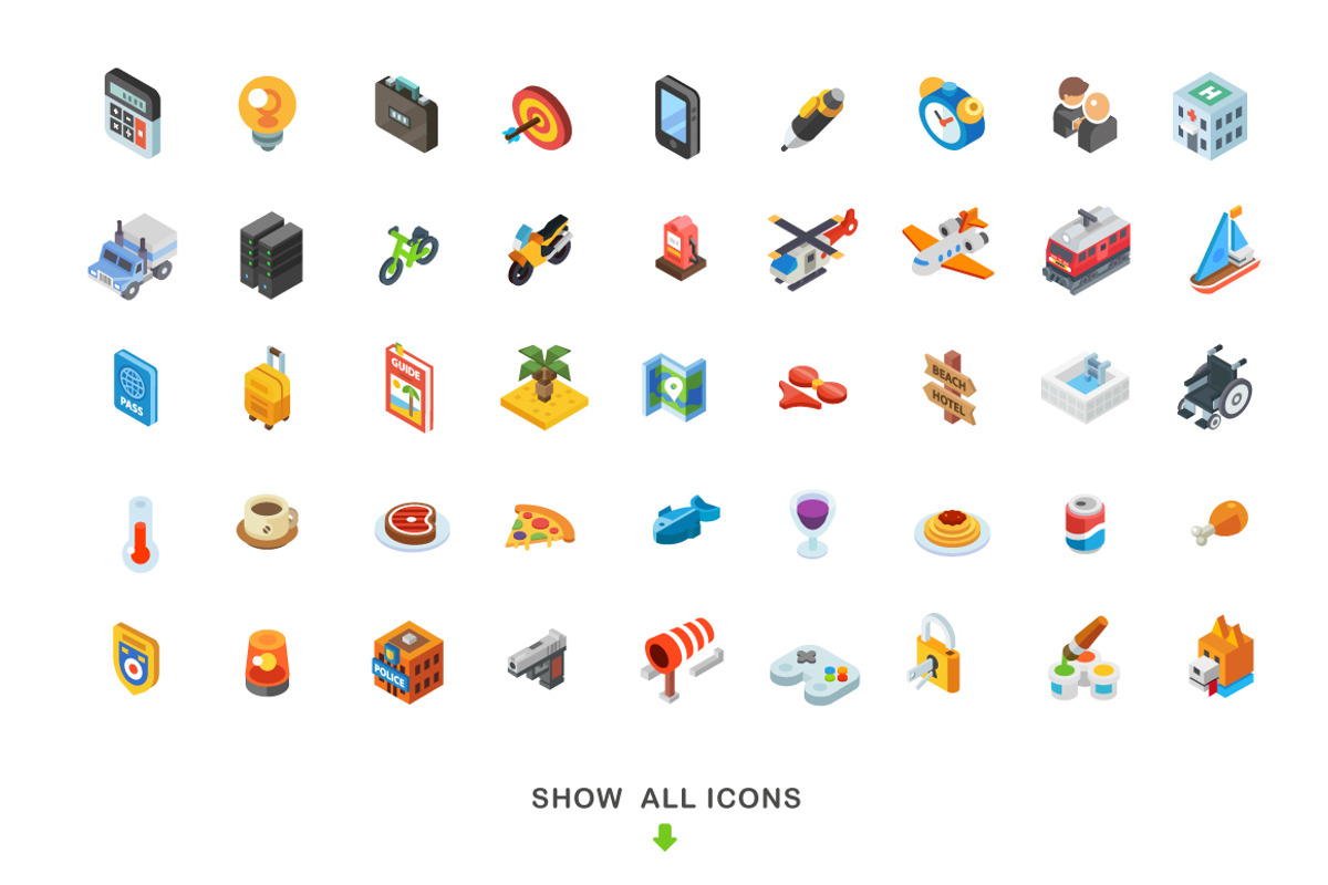 Isometric, 99 icon pack preview 3