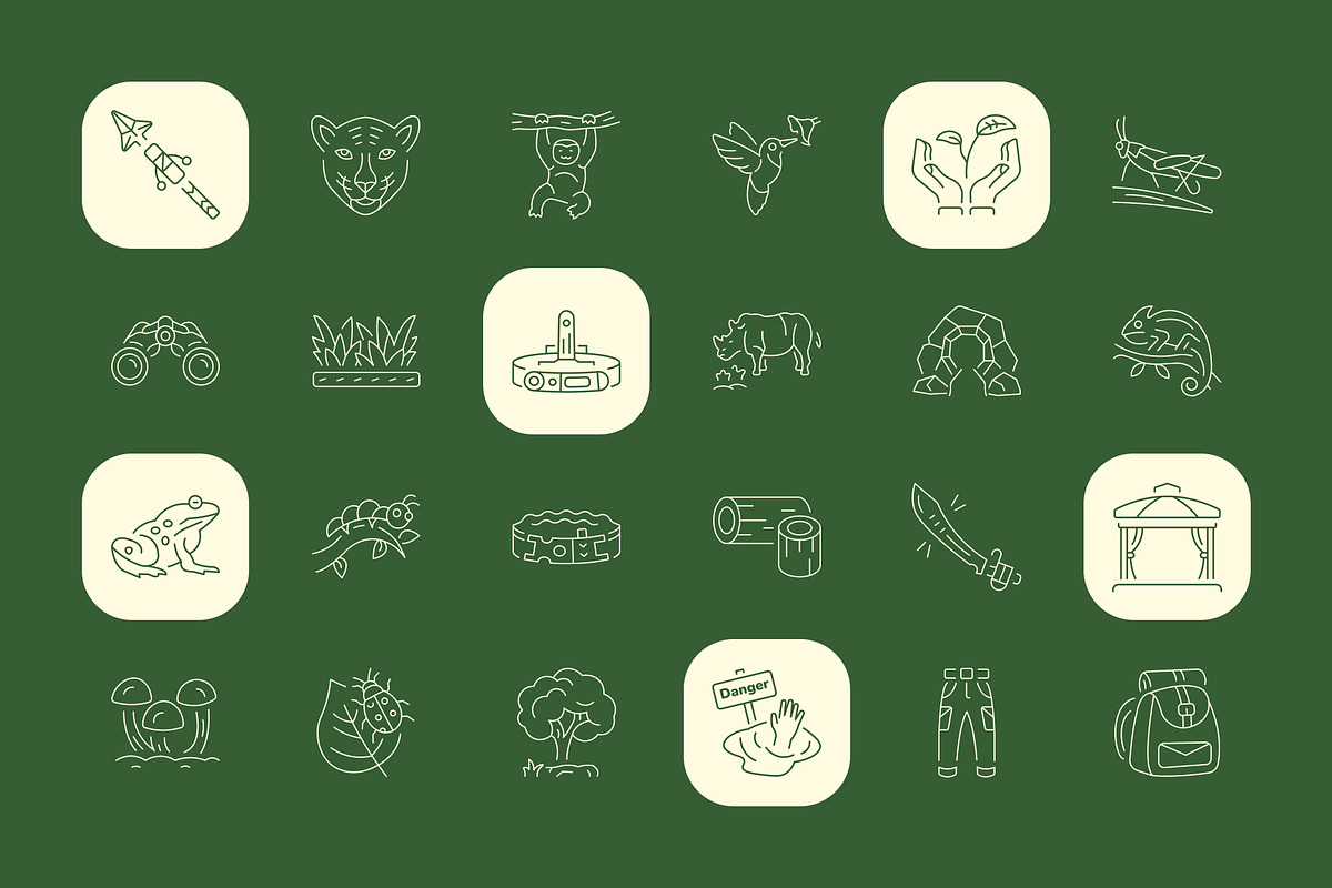Rainforest Art Icon Set, an Outline Icon by Prosymbols (Photo 6 of 7)
