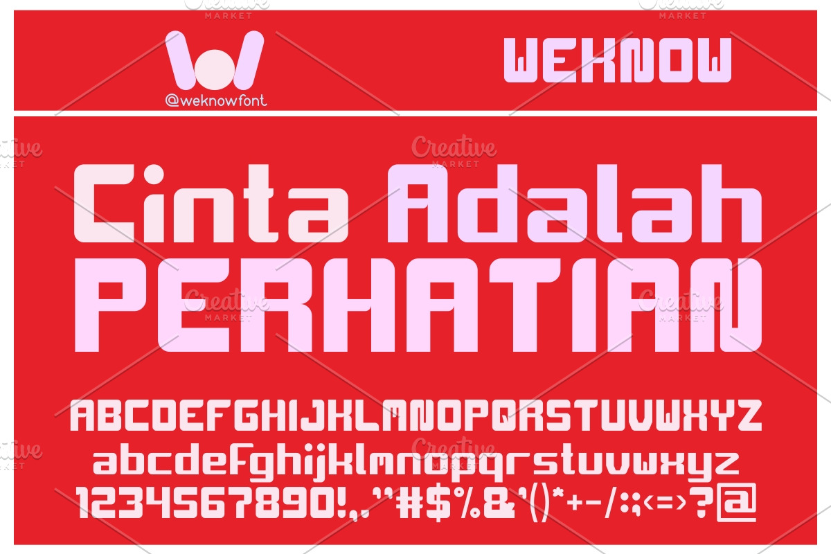 Cinta Adalah Perhatian font, a Font by weknow (Photo 1 of 5)