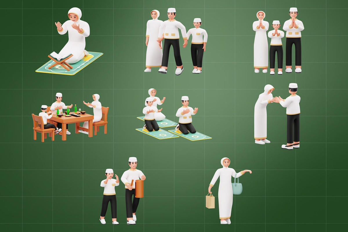Muslim Ramadan 3D Character, an Object 3D Model by Lumina_ui_ux202 (Photo 4 of 6)