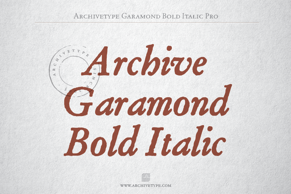 Archive Garamond Bold Italic Pro
