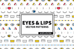Weird Eyes Seamless Patterns Set