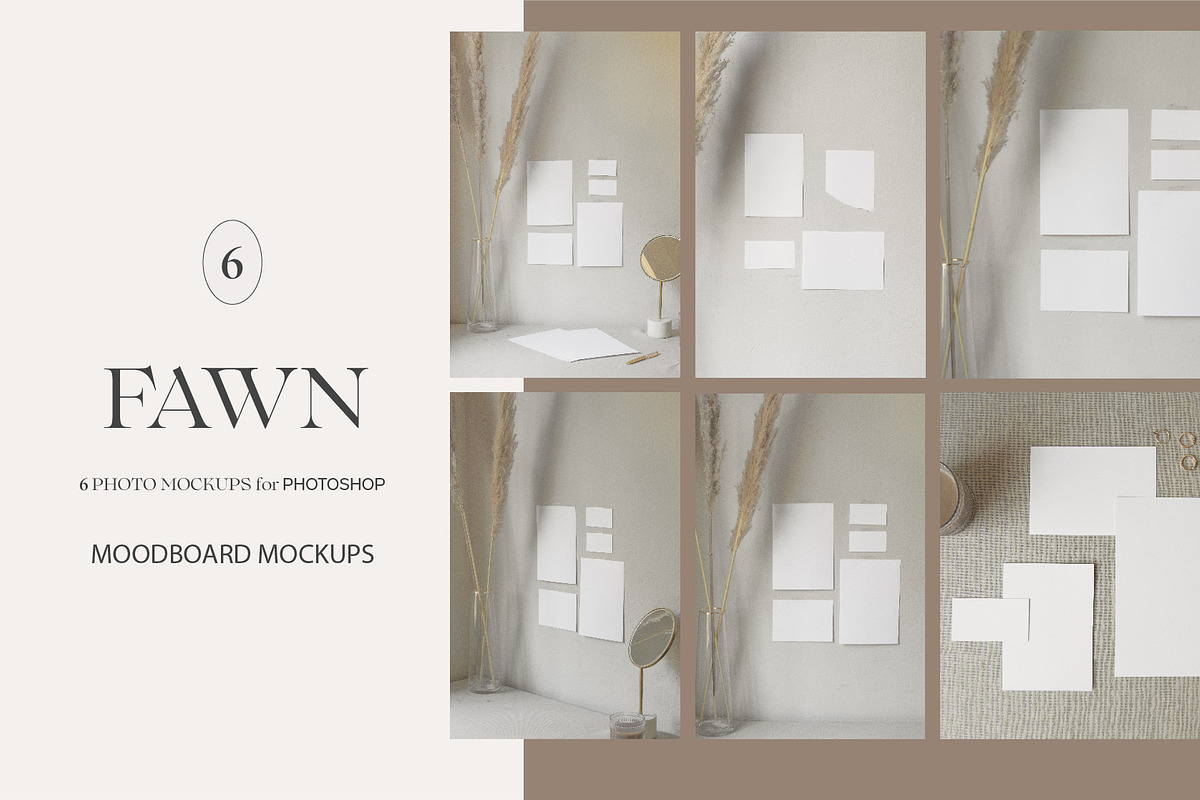 Fawn Mood Board Mockup Bundle, a Product Mockup by Frame Space Studio (Photo 1 of 2)