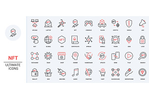 Nft cryptographic token owner icons, an Object Illustration by Lemberg Vector