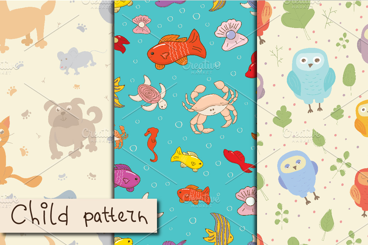 Child patterns, an Animal Illustration by BerryCaty