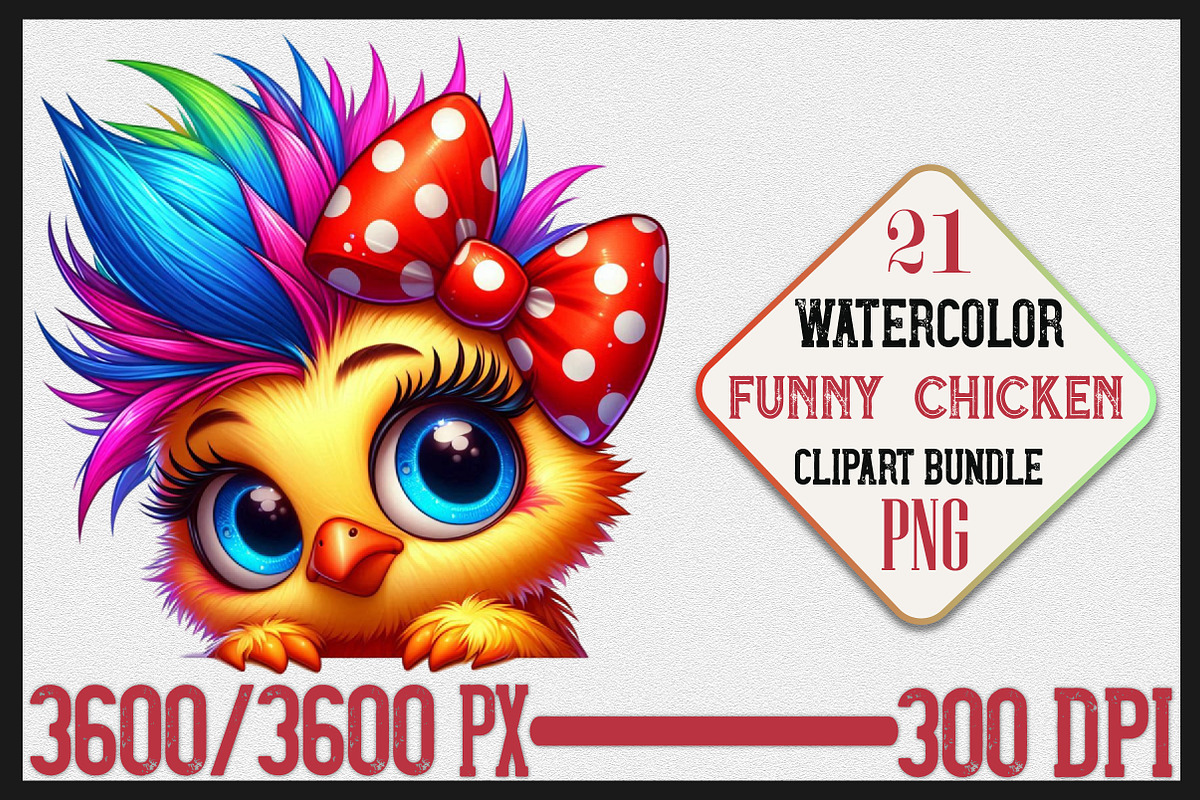 Funny Chicken PNG Clipart Bundle, a Seasonal Illustration by Craft Nest (Photo 1 of 6)
