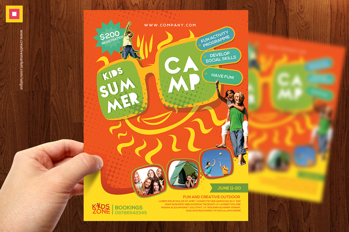 Kids Summer Camp Flyer V2, a Flyer Template by Satgur Graphic Design (Photo 3 of 4)