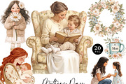 Watercolor Mother & Child Clipart, a Person Illustration by Design Scotch (Thumbnail 1 of 7)