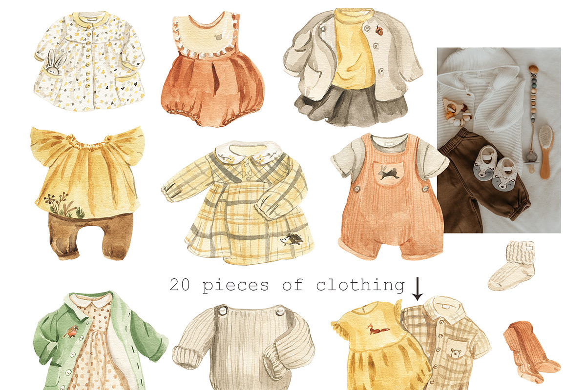 Gender neutral nursery, an Illustration by Love Watercolor Store (Photo 5 of 7)