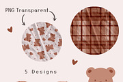 Cute Lovely Bear Seamless Pattern, an Animal Illustration by CpSnowy (Thumbnail 3 of 3)