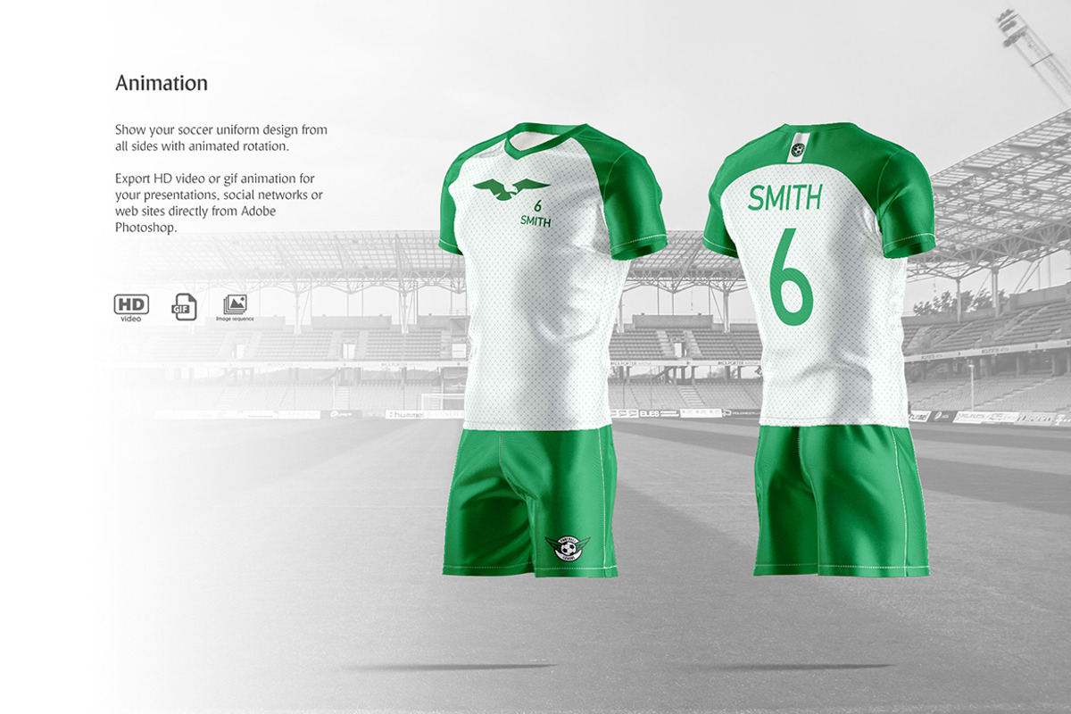 Soccer Uniform Animated Mockup, an Apparel Mockup by rebrandy (Photo 5 of 17)