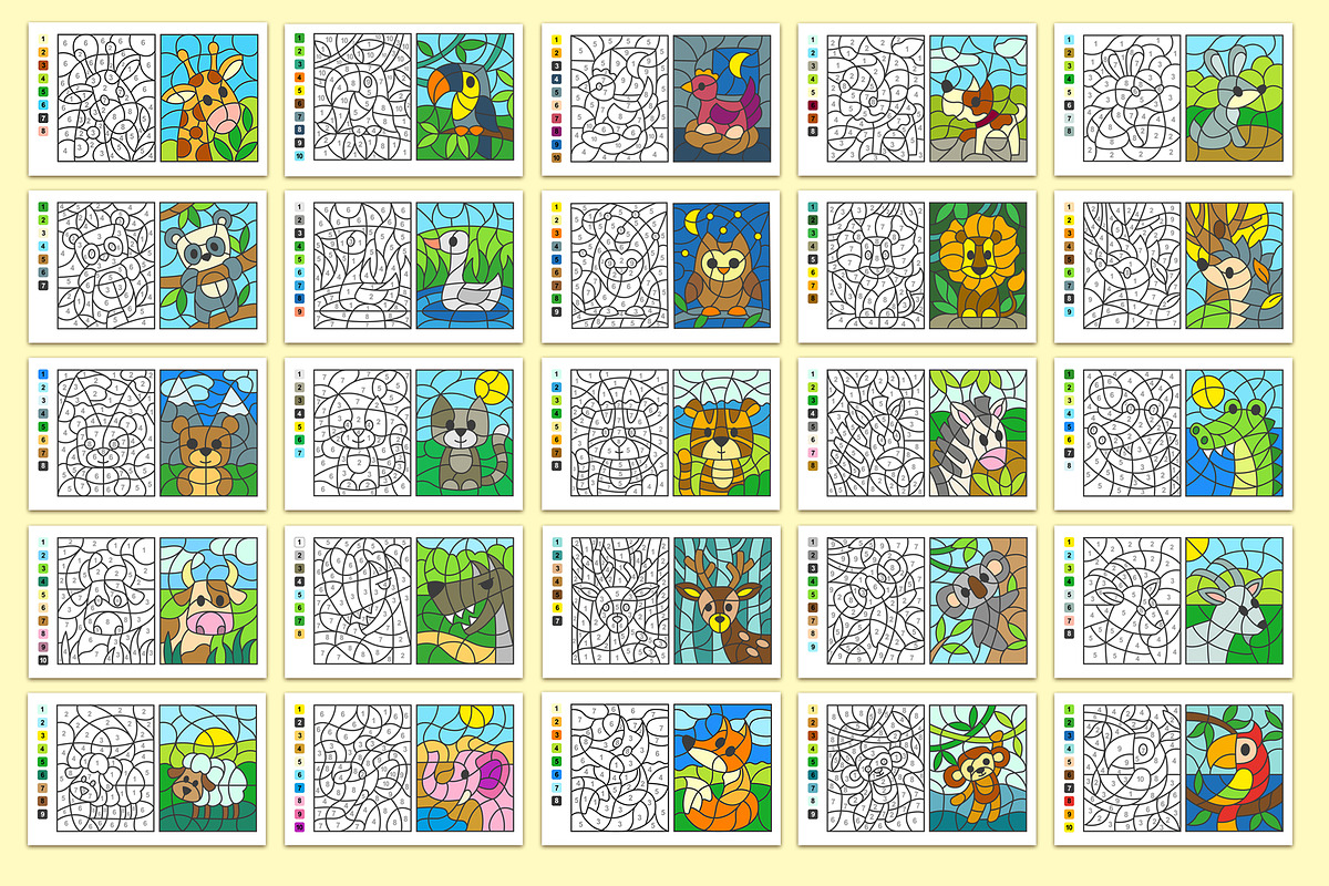 Color by Numbers. Animals, an Animal Illustration by Nataliia Toporovska (Photo 2 of 3)