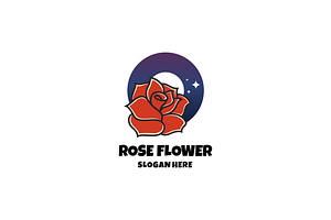 Rose Flower Logo Template